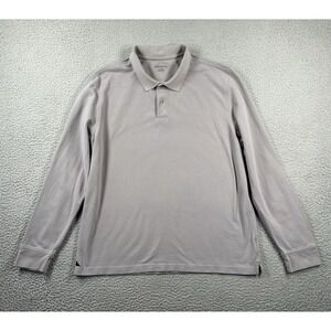 UnTUCKit Avignon Polo Shirt Mens XL Gray Pima Cotton Long Sleeve